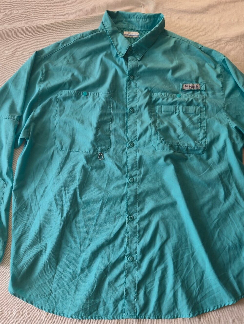 Columbia PFG Men's Long Sleeve Fishing Shirt XXL Turquoise